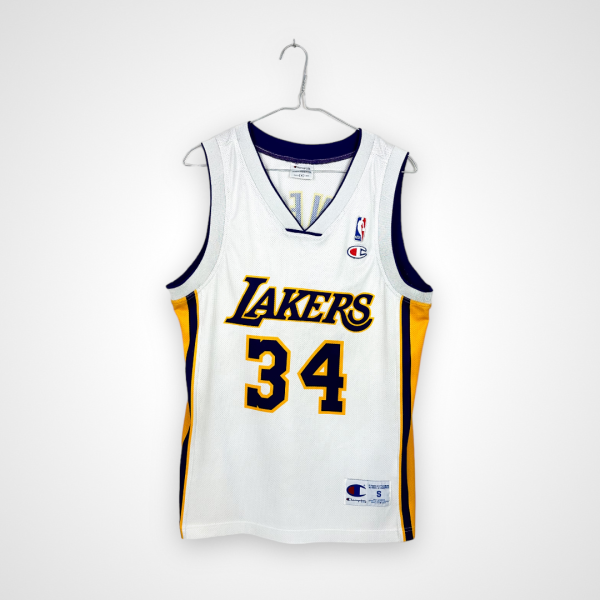 Koszulka piłkarska Los Angeles Lakers, stan bardzo dobry - kilka drobnych zaciągnięć.- widok z tyłu