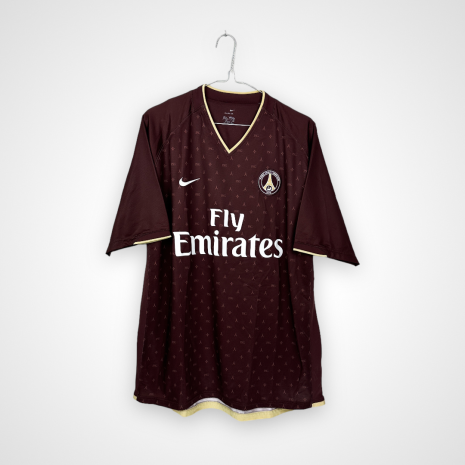 Koszulka piłkarska PSG, 2006/07 Away, stan bardzo dobry - delikatne uszkodzenia nadruku sponsora na froncie.