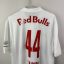 Koszulka piłkarska Red Bull Salzburg, 2014/15 Home, stan zadowalający - drobne zabrudzenia i uszkodzenia nadruku sponsora oraz patcha na froncie, na dodatek ubytek