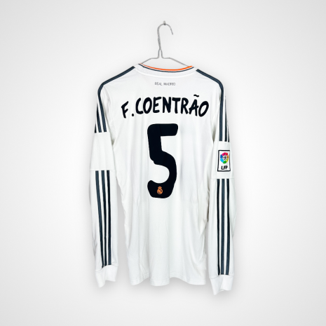 Koszulka piłkarska Real Madryt, 2013/14 Home, stan dobry - mocno podniszczony nadruk sponsora na froncie.