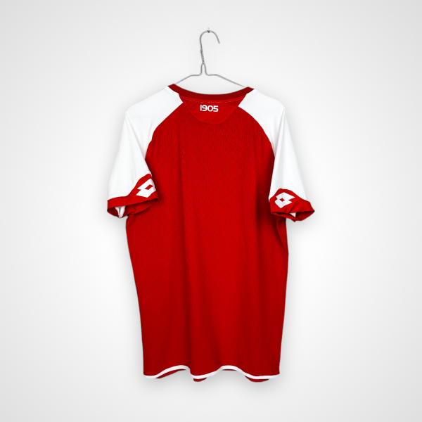 Koszulka piłkarska FSV Mainz 05, 2017/18 Home, stan bardzo dobry - drobne pęknięcia na nadruku sponsora na froncie.- widok z tyłu