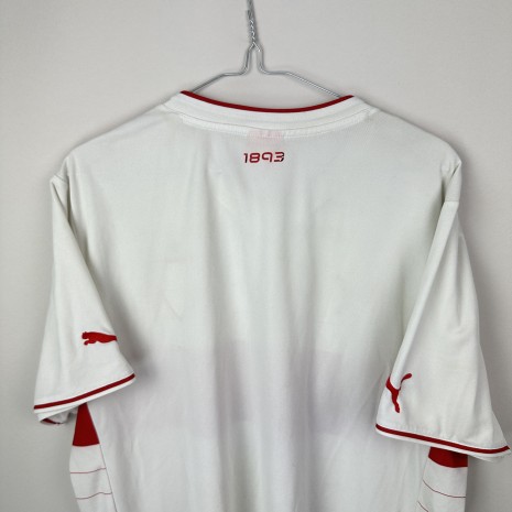 IMG_8177 VFB Stuttgart football jersey, 2013/14 Home, satisfactory condition - damaged sponsor print and on the neck, in addition the jersey has lost its original colour and has