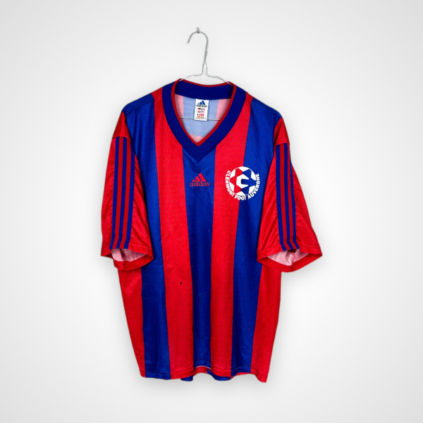 Clermont Foot football shirt, 1999/00 Home, poor condition - hole and pulls on front.
