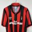 AC Milan Fußballtrikot, 1990/91 Home, schlechter Zustand - Beschädigung des Stoffes am Kragen, viele kleine bis mittelgroße Risse am ganzen Körper