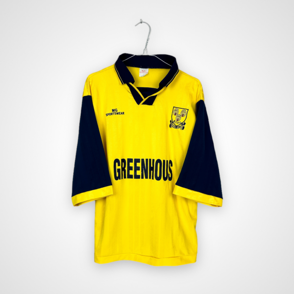 Koszulka piłkarska Shrewsbury Town FC, 1995/97 Away, stan bardzo dobry - nieznacznie uszkodzony nadruk sponsora na froncie.