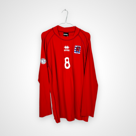 Koszulka piłkarska Luksemburg, 2006/07 Home, stan bardzo dobry - mocno zgięte cyfry na plecach oraz na froncie.