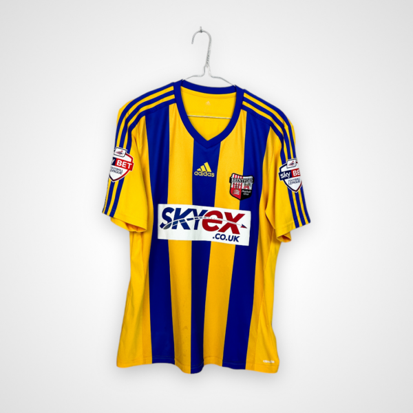 Koszulka piłkarska Brentford FC, 2013/14 Away, stan dobry - niewielkie plamy na froncie, pęknięcia na cyfrach na plecach.- widok z tyłu