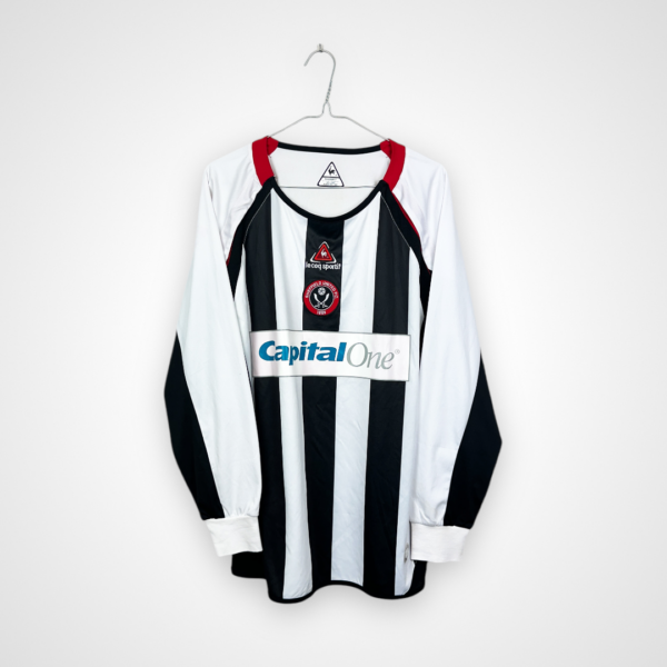 Koszulka piłkarska Sheffield United FC, 2006/07 Away, stan bardzo dobry - mikro pęknięcia na cyfrach na plecach.