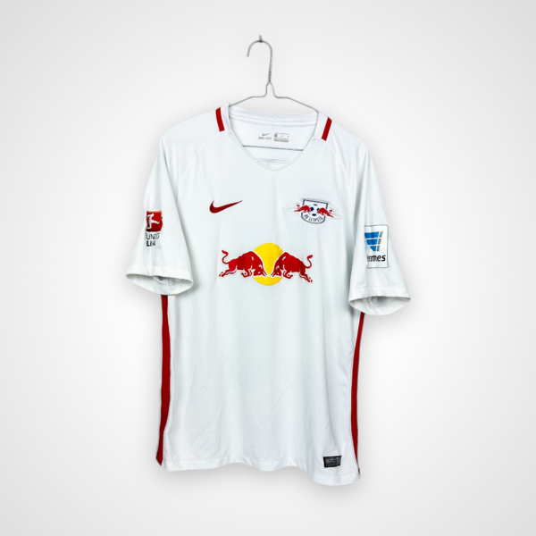 Red Bull Leipzig football jersey, 2016/17 Home, satisfactory condition - micro stains in places, one small spot on the front and two on the