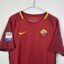 Koszulka piłkarska AS Roma, 2017/18 Home, stan bardzo dobry - drobne pęknięcia na nadruku na plecach.- zbliżenie na front
