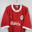 Liverpool FC football shirt, 1998/00 Home, very good condition - slight soiling on sponsor print on front.- close-up on front