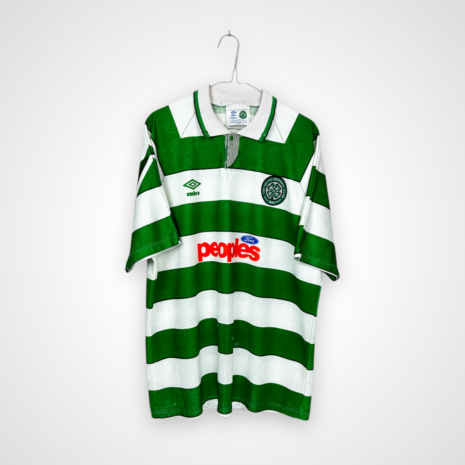 Koszulka piłkarska Celtic FC, 1991/92 Home, stan słaby - koszulka posiada kilka dziurek oraz zaciągnięć na froncie.
