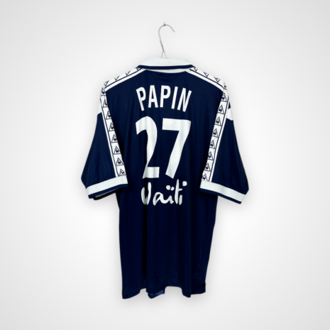 Girondins De Bordeaux football shirt, 1996/97 Home, poor condition - some pulling and a broken seam at the bottom of the shirt.