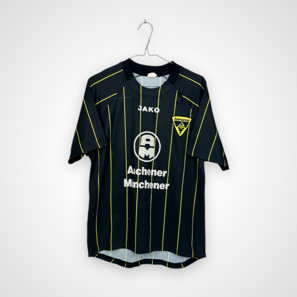 Alemannia Aachen football shirt, 2004/05 Home, poor condition - significant number of large and small stitches throughout the shirt.- rear view