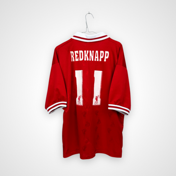 Koszulka piłkarska Liverpool FC, 1996/98 Home, stan bardzo dobry - jedno mikro zaciągnięcie na froncie.