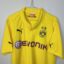 Borussia Dortmund Fußballtrikot, 2014/15 Home, sehr guter Zustand - ein paar Mikrostiche - Nahaufnahme auf der Vorderseite