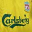 Koszulka piłkarska Liverpool FC, 2006/07 Away, stan zadowalający - drobne zabrudzenia na froncie, mikro zaciągnięcia, jedna drobna plamka na plecach oraz