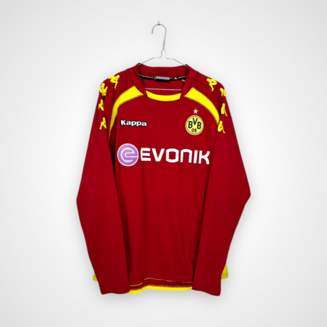 Photoroom_024_20250221_224448 Borussia Dortmund Fußballtrikot, 2009/10, guter Zustand - leicht verschmutzter Sponsorenaufdruck auf der Vorderseite und ein kleiner Riss im Stoff am Ärmel.