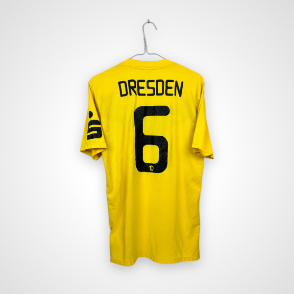 Dynamo Dresden football jersey, 2011/12 Home, good condition - threads sticking out of the seams in places and faded material under the armpit.- rear view