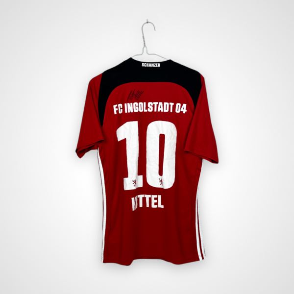 FC Ingolstadt football shirt, 2017/18 Home, good condition - faded material in one area and slightly damaged sponsor print.