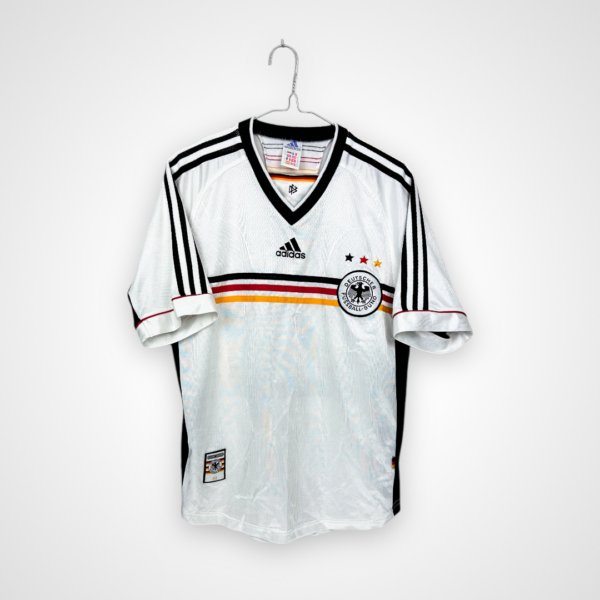 Koszulka piłkarska Niemcy, 1998/00 Home, stan dobry - kilka mikro zaciągnięć oraz drobna plamka na froncie.- widok z tyłu