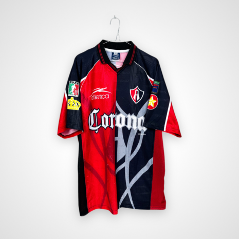 Photoroom_022_20250322_192504 Atlas FC Fußballtrikot, 1998 Home, befriedigender Zustand - erhebliche Anzahl von Mikrorissen und einige ziemlich große Risse auf der Vorderseite.