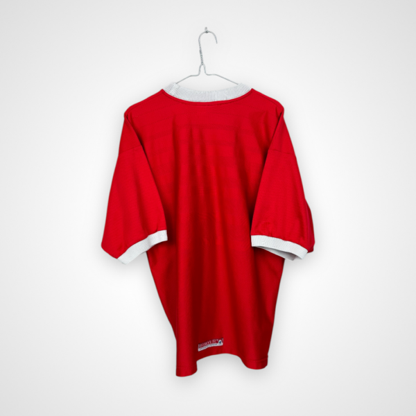 Koszulka piłkarska Liverpool FC, 1998/00 Home, stan bardzo dobry - nieznacznie uszkodzony nadruk sponsora na froncie.- widok z tyłu
