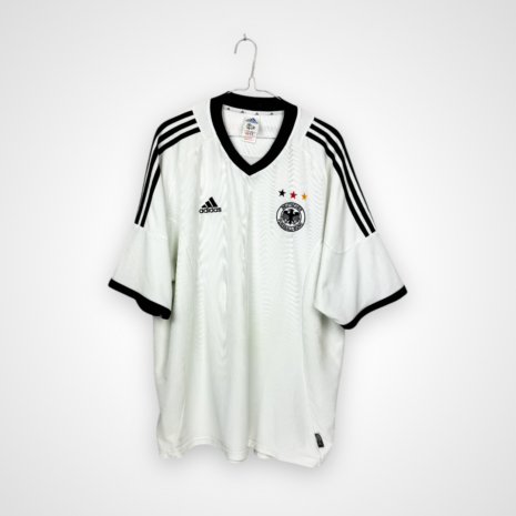 Koszulka piłkarska Niemcy, 2002/04 Home, stan dobry - dwa drobne zaciągnięcia i zabrudzenia.