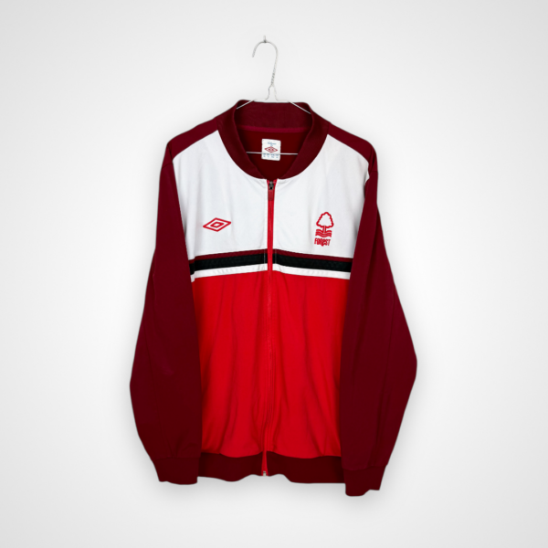 Nottingham Forest football shirt, satisfactory condition - noticeable soiling to fabric on back of jersey.