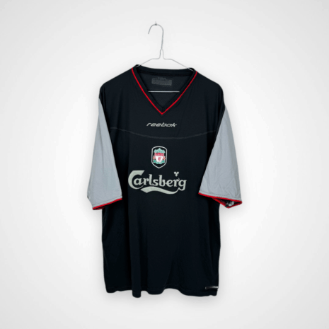 Liverpool FC Fußballtrikot, 2002/03 Away, zufriedenstellender Zustand - auffallend viele Mikronähte im gesamten Trikot, getragener Größenaufkleber auf der