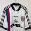 Koszulka piłkarska FC Bayern Monachium, 1995/97 Away, stan bardzo dobry - nieznaczna ilość mikro zaciągnięć.- zbliżenie na front
