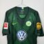 VFL Wolfsburg Fußballtrikot, 2018/19 Home, guter Zustand - leicht beschädigter Sponsoraufdruck auf der Vorderseite und abblätternder Bundesliga-Aufnäher auf dem Ärmel.-.