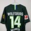 VFL Wolfsburg Fußballtrikot, 2018/19 Home, guter Zustand - leicht beschädigter Sponsoraufdruck auf der Vorderseite und abblätternder Bundesliga-Aufnäher auf dem Ärmel.-.