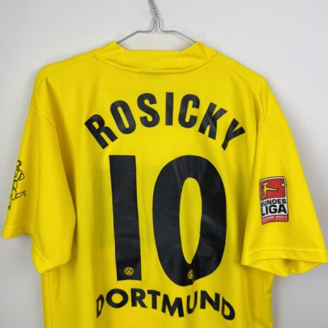 IMG_8564 Borussia Dortmund Fußballtrikot, 2002/03 Home, befriedigender Zustand - ein paar Mikrozerrungen und Flecken und ein beschädigtes Wappen - siehe extra 8