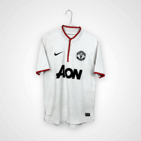 Photoroom_024_20250614_140801 Manchester United Fußballtrikot, 2012/13 Away, schlechter Zustand - erhebliche Menge von Mikro zieht und ein paar kleinere Flecken.