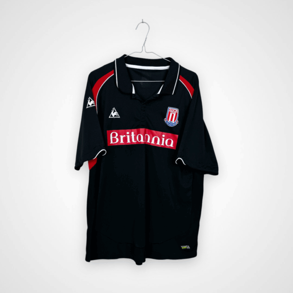Koszulka piłkarska Stoke City FC, 2009/10 Away, stan bardzo dobry - starta nalepka z rozmiarem na karku oraz popękana nalepka u dołu koszulki na froncie.