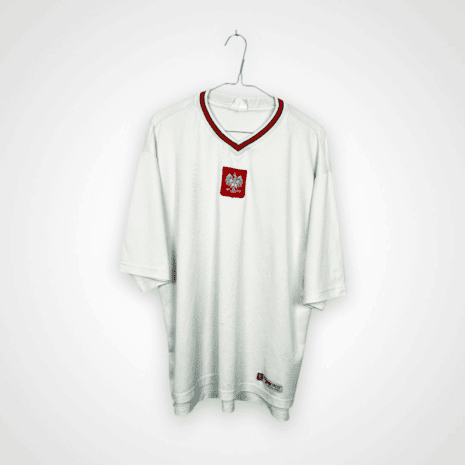 Koszulka piłkarska Polska, 2000/01 Home, stan bardzo dobry - kilka mikro zaciągnięć.