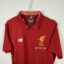 Liverpool FC football shirt, 2017/18, in very good condition – a slight mark from ironing – close-up of the front