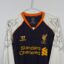Liverpool FC football shirt, 2012/13 Third, good condition - slightly cracked sponsor print on front and micro spot on sleeve.- close-up of front
