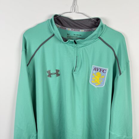 IMG_6753 Aston Villa football shirt, 2017/18, in excellent condition – close-up of the front