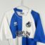 Fußballtrikot des Bristol Rovers FC, 2007/08 Heimtrikot, Zustand: einwandfrei – Nahaufnahme der Vorderseite