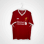 Koszulka piłkarska Liverpool FC, 2017/18 Home, stan słaby - wyraźne plamy na froncie koszulki, mikro pęknięcia na nadruku sponsora oraz na paskach na plecach.-