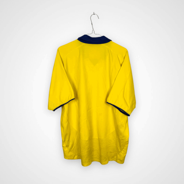 Arsenal FC football shirt, 2003/04 Away, satisfactory condition - damaged sponsor logo on front, minor soiling next to manufacturer's stamp and some micro