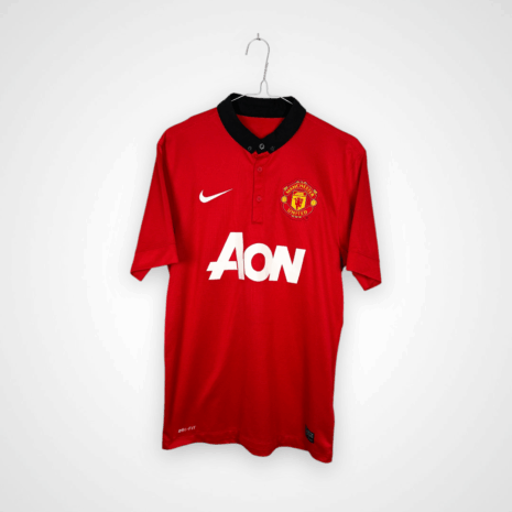 Manchester United Fußballtrikot, 2013/14 Home, zufriedenstellender Zustand - ein Zug auf der Vorderseite und ein Mikroloch im Nacken.