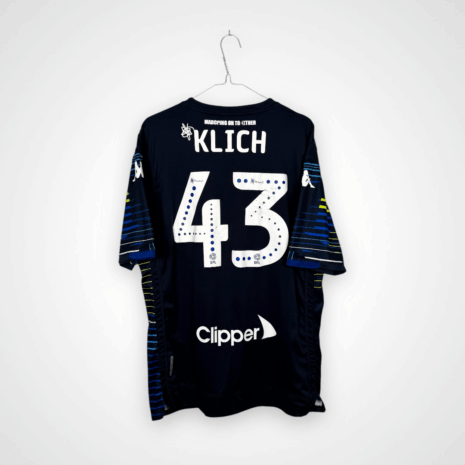 Leeds United FC football shirt, 2018/19 Away, poor condition - heavily damaged print on both front and back of shirt.