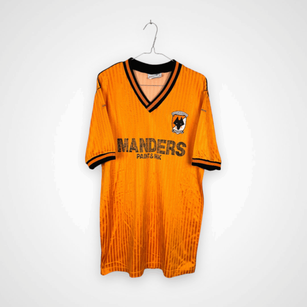 Wolverhampton Wanderers football shirt, 1988/89 Home, good condition - damaged sponsor print on front.