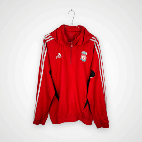 Liverpool FC football shirt, 2008/10, poor condition - a few holes on the back, soiling on the sleeve and cracked print on the back of the jacket.