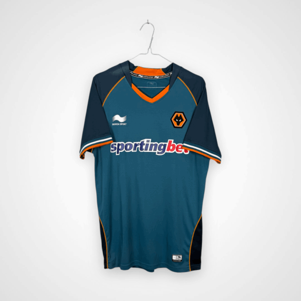 Wolverhampton Wanderers football shirt, 2012/13 Away, good condition - discoloured fabric at collar on front and cracked numbers on back.- rear view