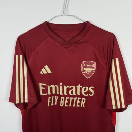 IMG_9776 Arsenal FC football shirt, 2022/23, in very good condition – the 'aeroready' lettering on the front is slightly damaged. – close-up of the front